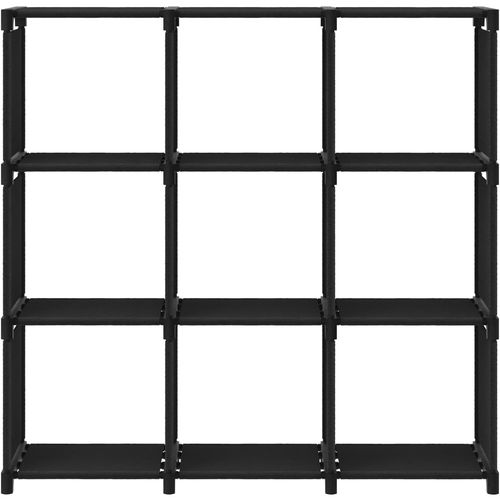 Police za izlaganje s 9 kocki od tkanine 103x30x107,5 cm crne slika 4