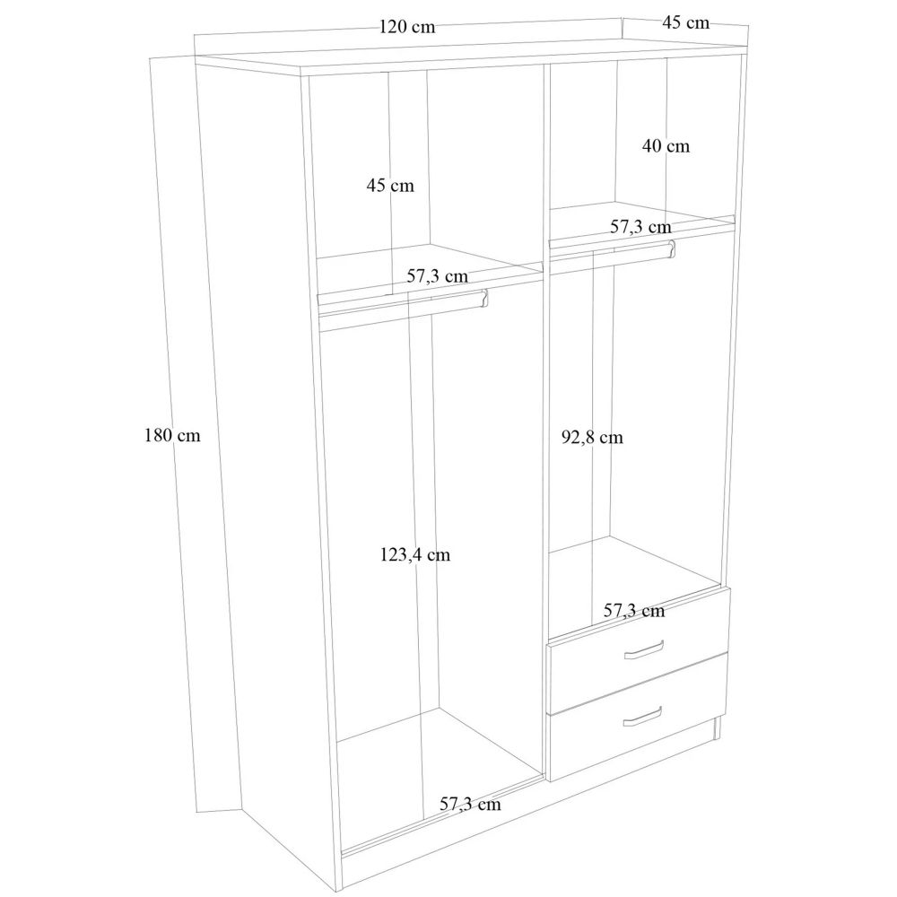 Yaman 1600-033 - Bijela Mat Ormar slika 8