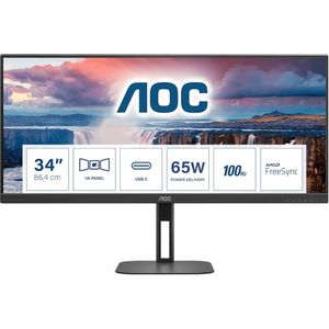 Monitor AOC 34" U34V5C, VA, WQHD, 100Hz, HDMI, DP, USB-C, HAS