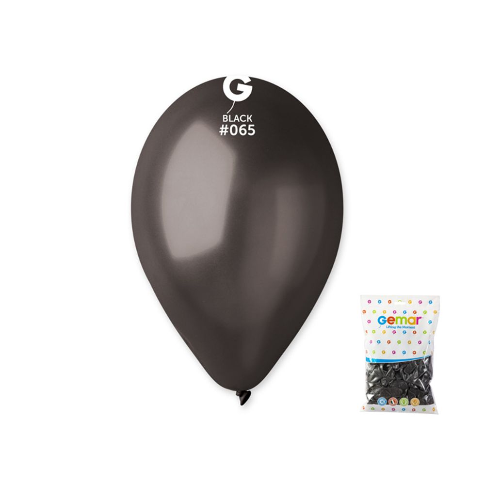 GM90-65 Balon Metalik Crni 26cm, 100kom slika 1