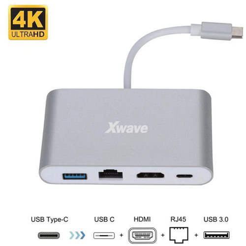 Xwave Adapter USB3.1 Tip-C na HDMI USB3.0,RJ45 slika 1