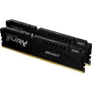 Kingston KF560C36BBE2K2-32 DDR5 32GB (2x16GB) 6000MT/s [FURY BEAST], Non-ECC UDIMM, CL36 1.35V, 288-Pin 1Rx8, Black, Memory Kit, w/Heatsink, XMP & EXPO