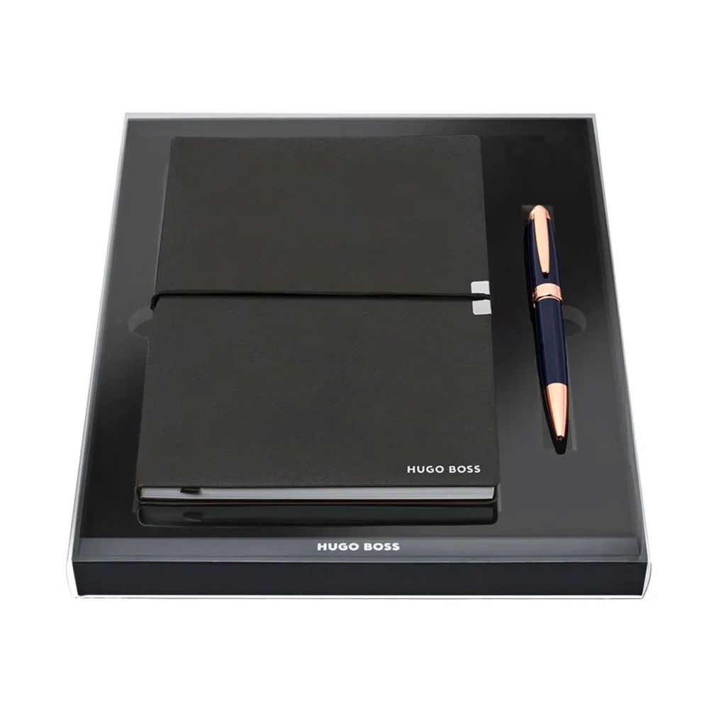 Hugo Boss set hemijska olovka + notes A5 HPBH001AL, crno-plavi slika 1