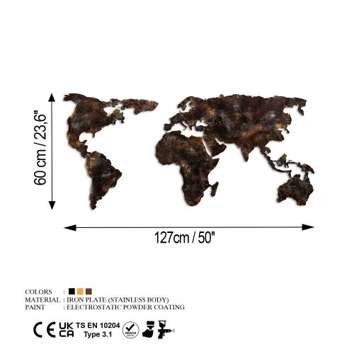 Wallity Metalna zidna dekoracija World Map 25 slika 6