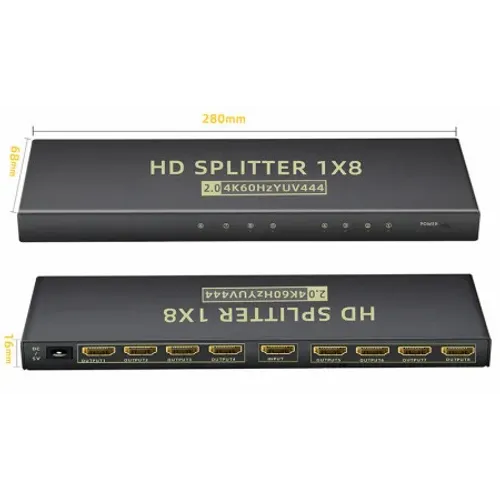 Xwave Adapter HDMI 2.0 Spliter 8K,1-in 8-out,Activ slika 1