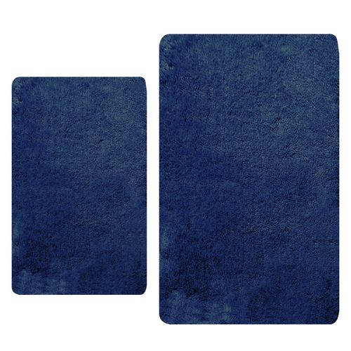 Havai - Dark Blue Dark Blue Acrylic Bathmat Set (2 Pieces) slika 2