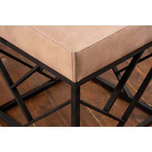 Koza Metal Ayaklı - Beige Mink Pouffe slika 3