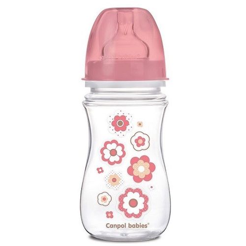 Canpol baby Flašica široki vrat, antikolik - Easy start - newborn baby 240 ml - Pink slika 1