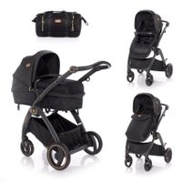 LORELLI ADRIA Kolica Black 2u1 SET: Košara + Putna Torba + Zimska Navlaka (do 15 kg)