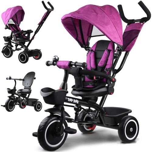 Tricikl Tiny bike 3 u 1 - Roza slika 1