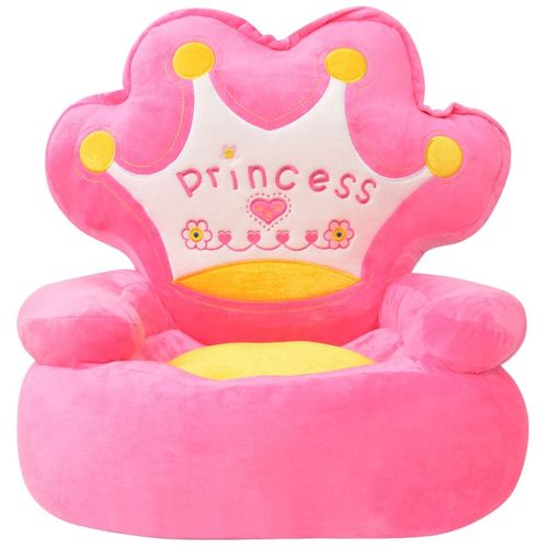 Plišana dječja fotelja s natpisom Princess ružičasta slika 9