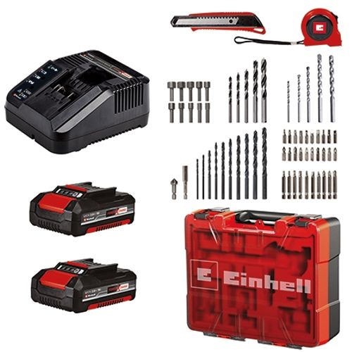 EINHELL Expert aku udarna bušilica u setu Power X-Change TE-CD 18/2 Li-i +64 (2x20 Ah) slika 4