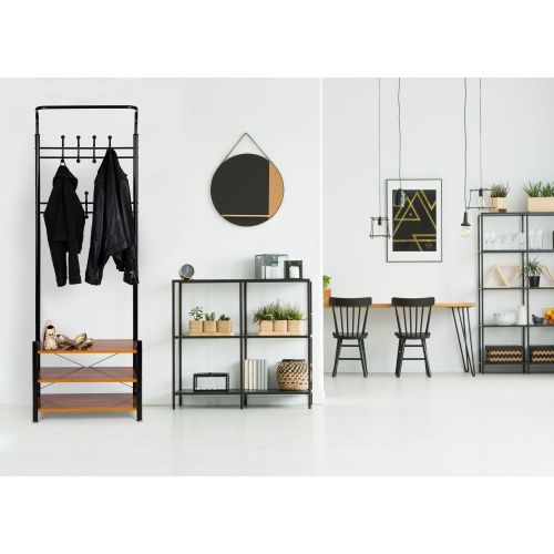 ModernHome Stalak za cipele i jakne sa policama GH-202 BLACK slika 4