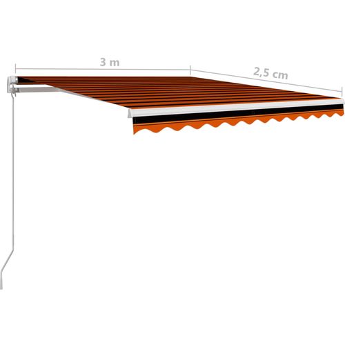 Tenda na ručno uvlačenje 300 x 250 cm narančasto-smeđa slika 17