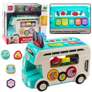 Interaktivni edukativni bus sorter svjetla zvuče tirkizno
