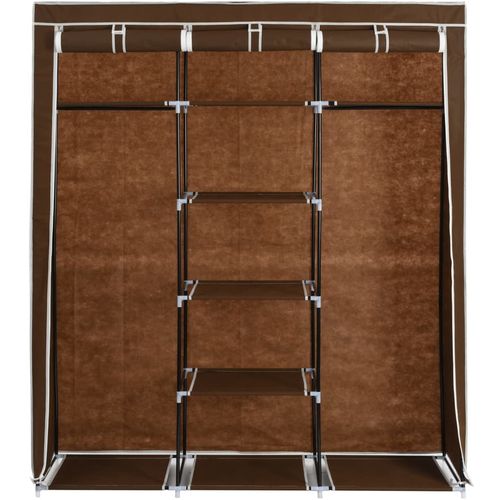 282454 Wardrobe with Compartments and Rods Brown 150x45x175 cm Fabric slika 42