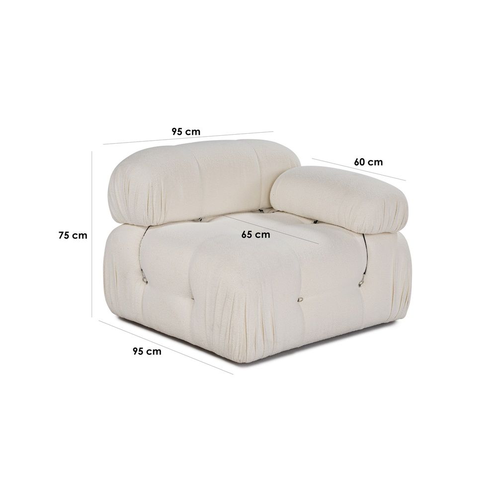 Bubble 1R - Bež Bijeli Sofa za Jednu Osobu slika 10
