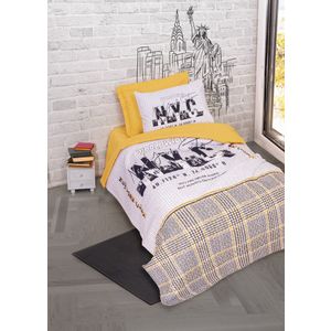 Worldwide - Mustard v2 Mustard Ranforce Young Quilt Cover Set