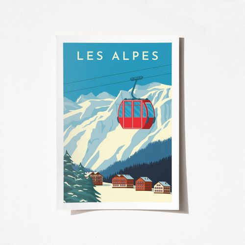 Wallity Poster A3, Les Alpes - 1990 slika 1