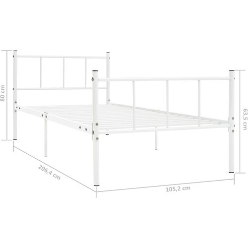 Okvir za krevet bijeli metalni 100 x 200 cm slika 24