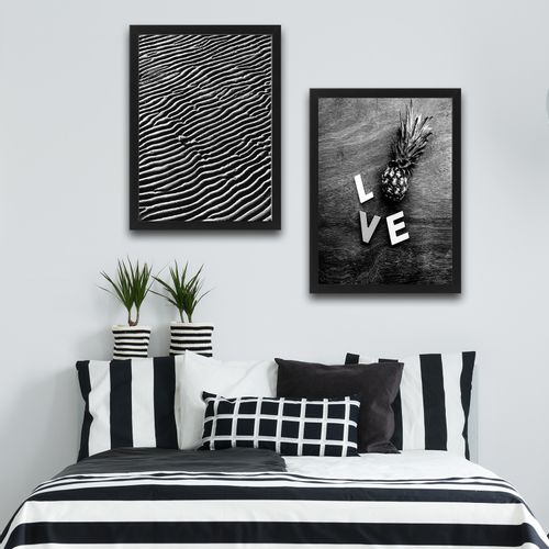 Wallity Uokvirena slika (2 komada), Love Black White Set slika 1