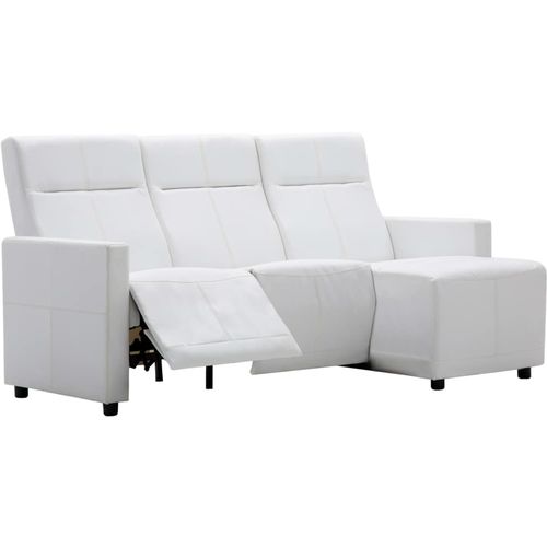 Kutna nagibna sofa s presvlakom od umjetne kože bijela slika 25