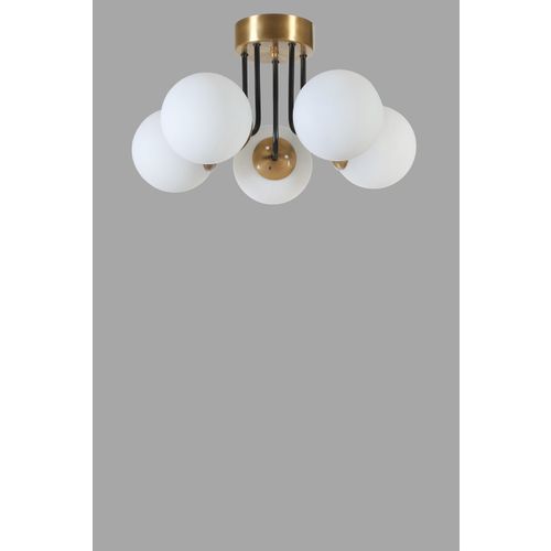 Pablo 5 Li Eskitme Beyaz Camlı Avize White
Gold Chandelier slika 3