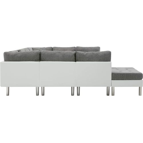 Modularna sofa od umjetne kože bijela slika 12