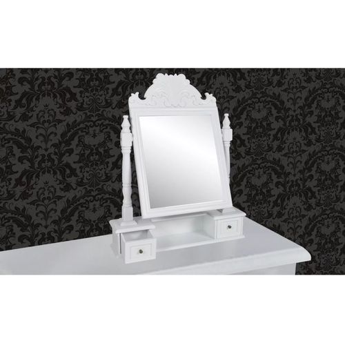 Toaletni stolić s pravokutnim nagibnim ogledalom MDF slika 15
