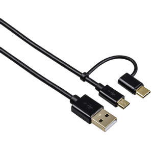 HAMA USB kabl Micro USB na USB Tip C (Crni)