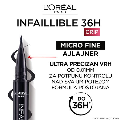 L’Oreal Paris Infaillible Grip Micro-Fine Brush ajlajner Obsidian slika 4