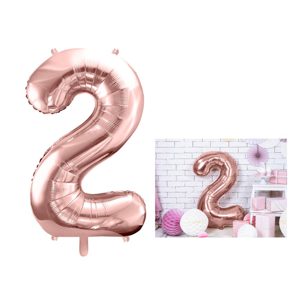 FB1M-2-019R Folijski balon 2 Ružičasto Zlato 86cm slika 1