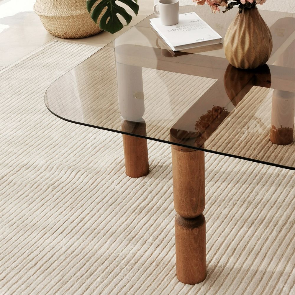 Kei - Stol za kafu od orahovine s brončanim detaljima slika 4