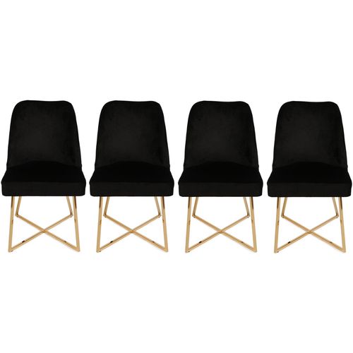 Woody Fashion Set stolica (4 komada), Zlato Crno, Madrid 133 slika 2
