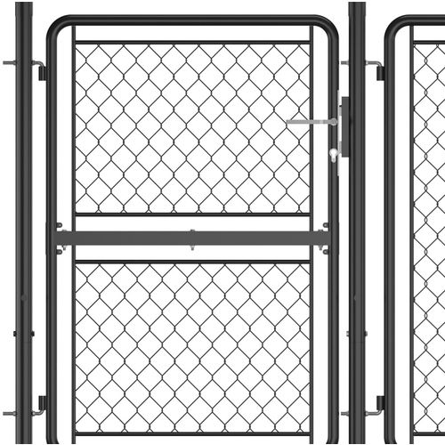 Vrtna vrata čelična 125 x 395 cm antracit slika 4