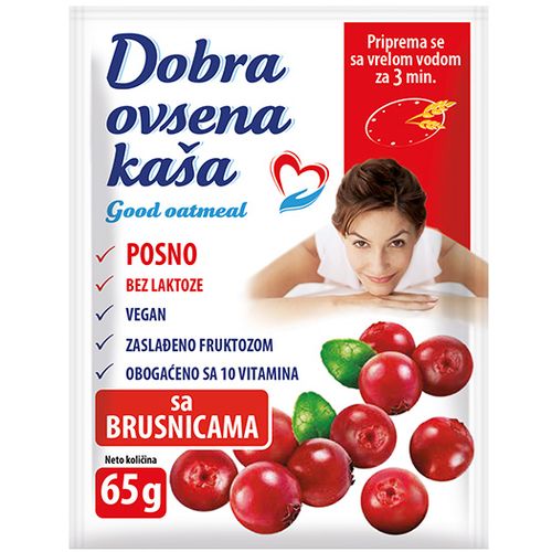 DOBRA OVSENA KAŠA brusnica 65g slika 1