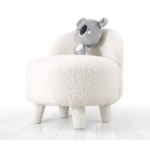 Moouv 3341 - Bijeli Pouf od Umjetnog Krzna