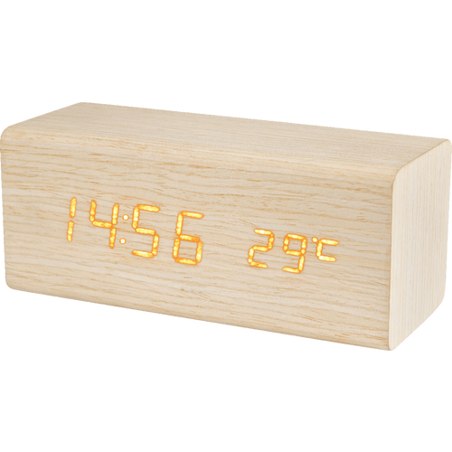home Sat sa alarmom i termometrom, drveno kućište - OC 06 slika 1
