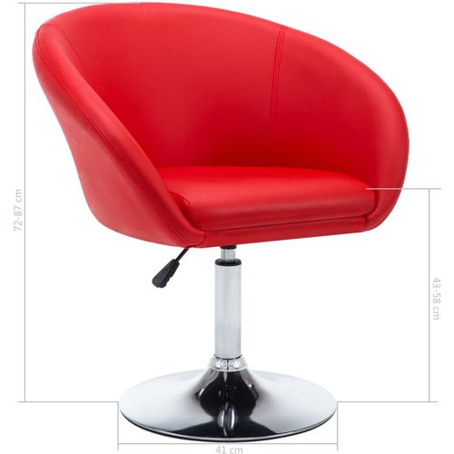Okretne blagovaonske stolice od umjetne kože 2 kom crvene slika 54