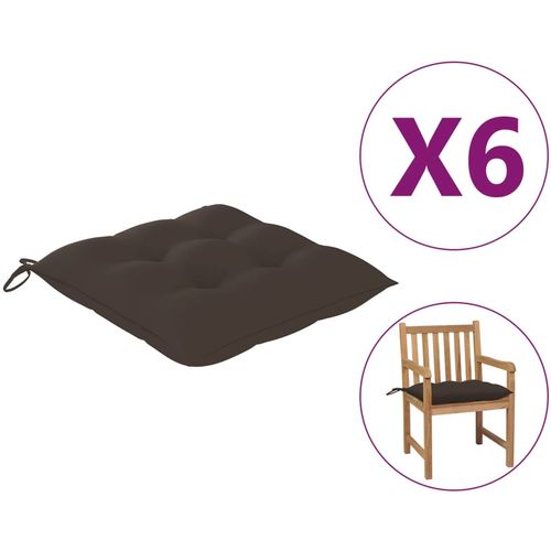 Jastuci za stolice 6 kom smeđe-sivi 50 x 50 x 7 cm od tkanine slika 12