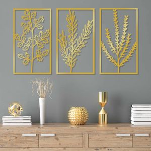 Wallity Metalna zidna dekoracija Golden Triple Flowers 4