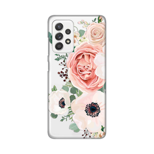 Torbica Silikonska Print Skin za Samsung A525F/A526B/A528B Galaxy A52 4G/A52 5G/A52s 5G Luxury Pink Flowers