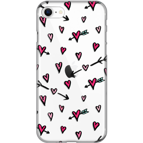 Torbica Silikonska Print Skin za iPhone 7/8/SE 2020/2022 Heart Pattern slika 1