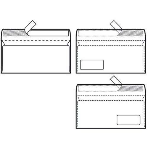 Kuverte 110x230 mm ABT PL strip, bijela slika 1