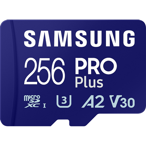 Samsung MB-MD256SA/EU MicroSD 256GB, PRO Plus, SDXC, UHS-I U3 V30 A2, Read up to 180MB/s, Write up to 130 MB/s, for 4K and FullHD video recording, w/SD adapter slika 2