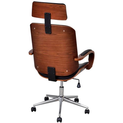 Okretna uredska stolica od savijenog drva i umjetne kože slika 26