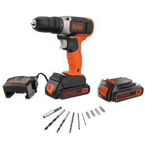 Black & Decker Aku bušilica odvijač 18V 2xbatrija 1.5A + set pribora + kofer BCD001KBA10