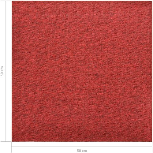 Podne pločice s tepihom 20 kom 5 m² 50 x 50 cm crvene slika 8