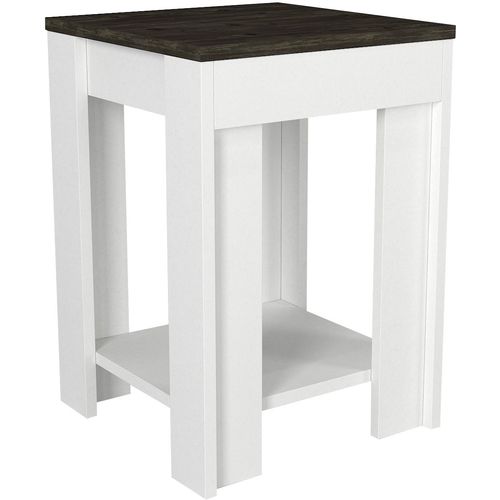 Woody Fashion Pomoćni stol, Bijela boja Tamno smeđa, Done slika 3