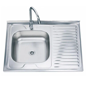 Inter Ceramic sudoper alpaka nadgradni pravokutni sa desnim ocjeđivačem 60x80x16 cm + sifon, krom